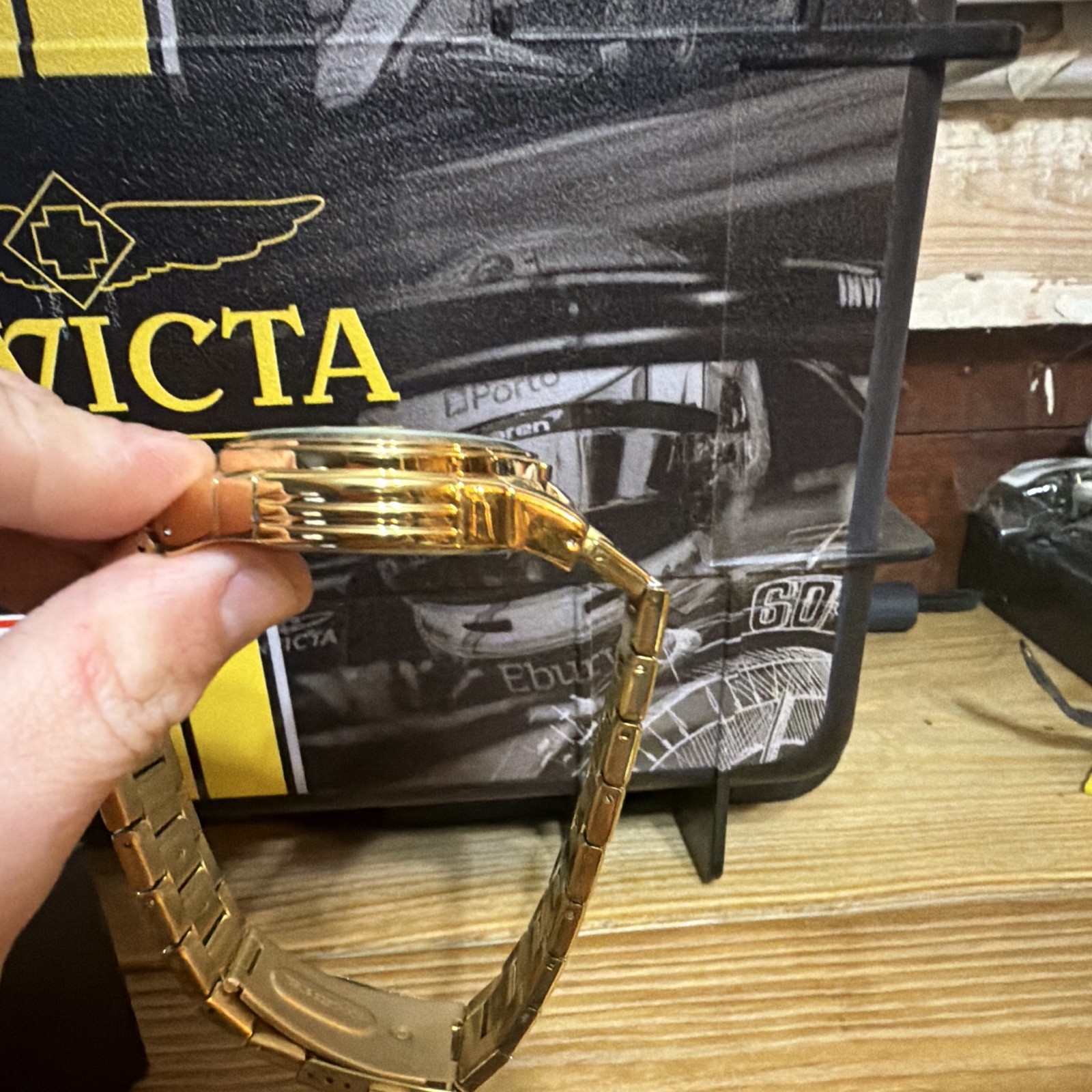 Invicta S1 Rally Men’s Quartz Gold Tone Dial Metal Bracelet 44mm 50m
