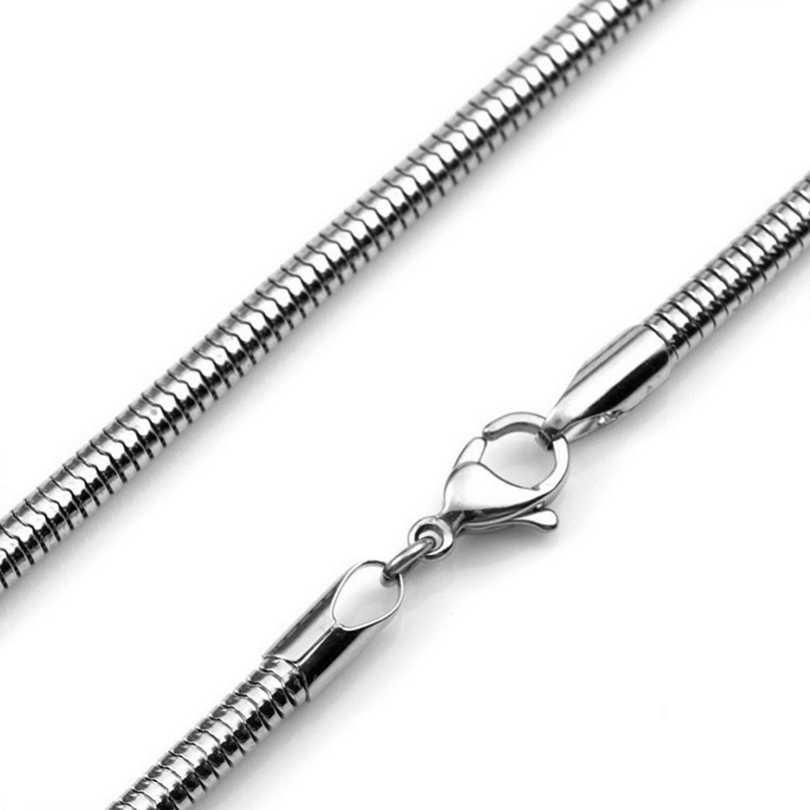 20 inch (50cm) Sterling Silver Snake Chain Necklace with Lobster Clasp UK Seller