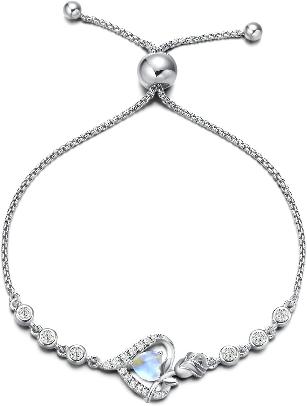 Rosy Reverie Birthstone Bracelet for Women Sterling Silver Genuine or Created…