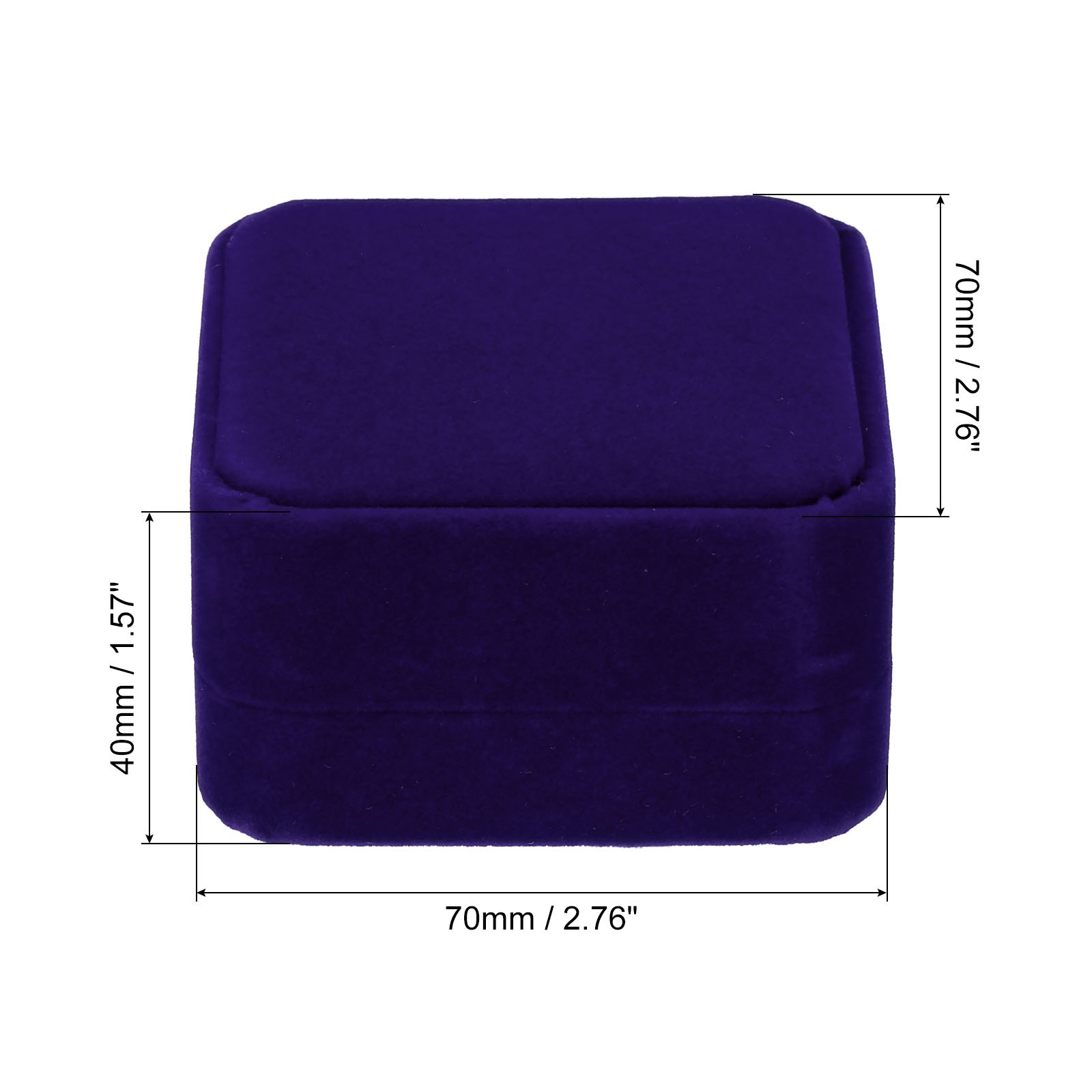 2pcs Velvet Ring Box Double Slot Wedding Ring Jewelry Holder Style 1 Purple