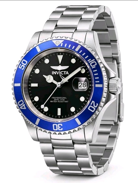 Invicta Pro Diver Invicta Men’s Watch -40mm Silver Steel Black Dial 200m