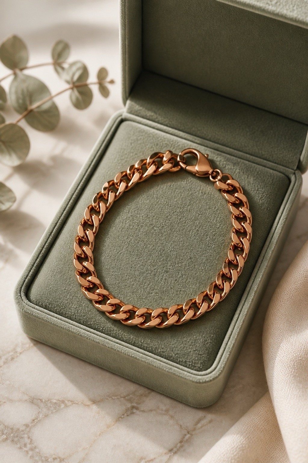 Solid copper bracelet CB779G – 5/16″ wide. Available in 8 to 11 inch lengths.