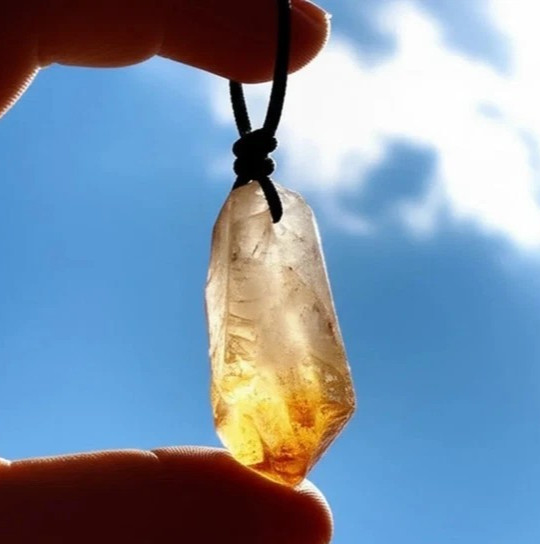 Raw Citrine Crystal Pendant Necklace Healing Spiritual Balance Men Women Gifts