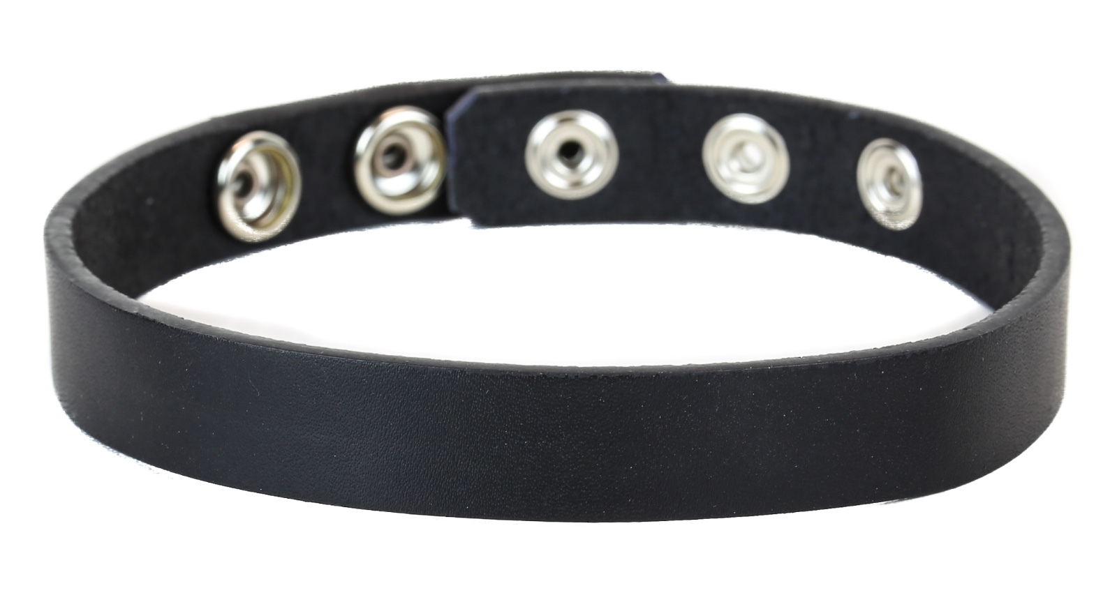 Arm Band -Plain Classic Black Genuine Leather Skinny 3/4″ Armband -Black