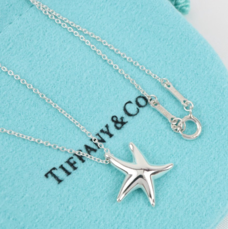 Tiffany & Co. Elsa Peretti Starfish Pendant Necklace 17.3″ Silver 925 w/ Pouch
