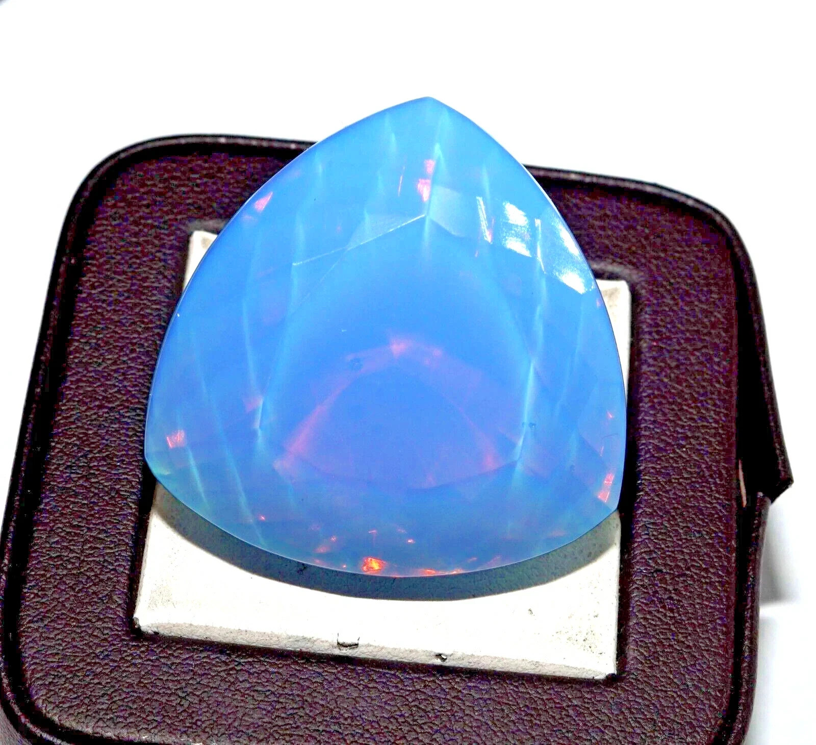 AAA 65.30 Ct Natural Blue Australia Opal Trillion Certified Welo Loose Gemstone
