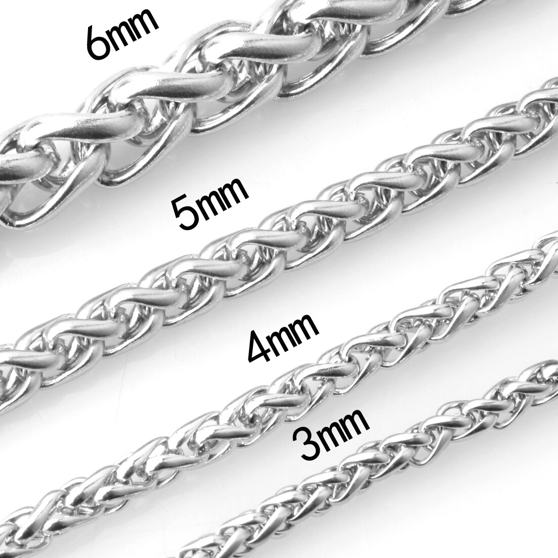 3/4/5/6/7mm Fashion Women Mens Chain 316L Stainless Steel Necklace Jewelry Gift