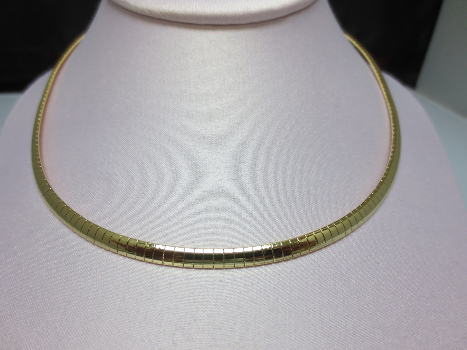 14kt GOLD PLATED 4MM OMEGA NECKLACE 16-18 INCHES CHAIN