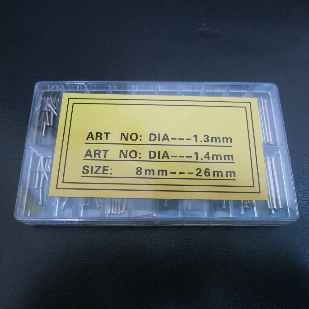 300Pcs 1.3&1.4mm Diameter Single End Watch Spring Bar Link Pin Assortment 8~26mm