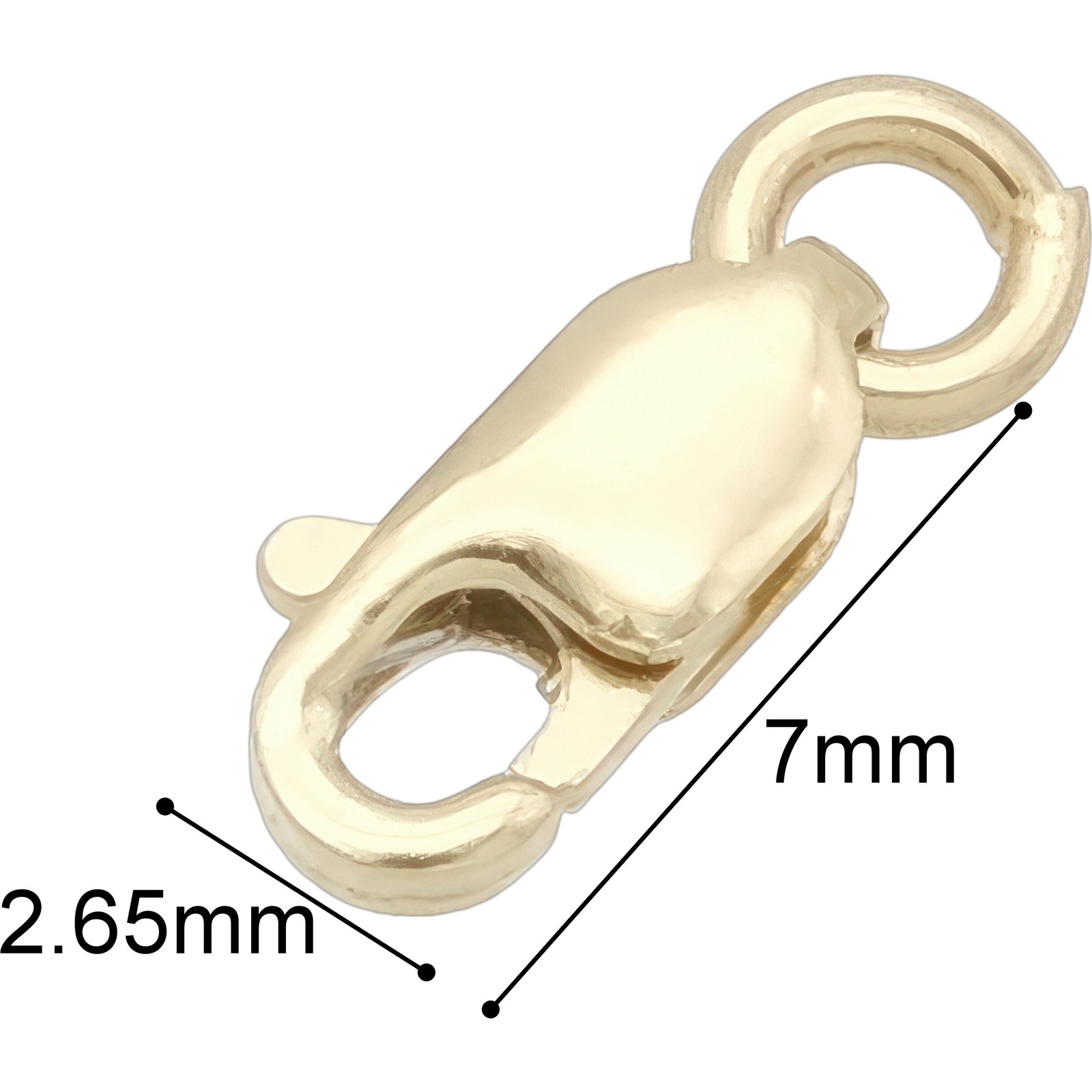 14K Yellow Gold Lobster Claw Clasp Jewelry Chain Part 7mm x 2.65mm