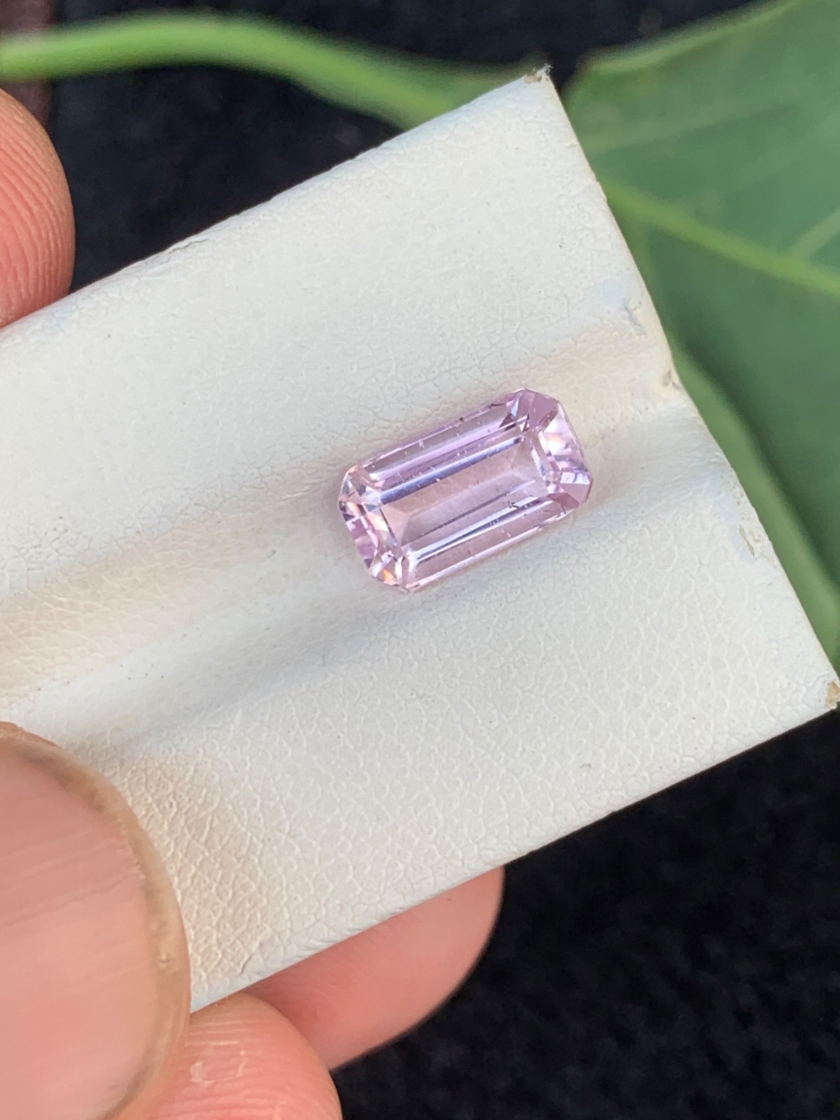 2.56Ct Natural cut kunzite cushion shape loose gemstone from Afghanistan