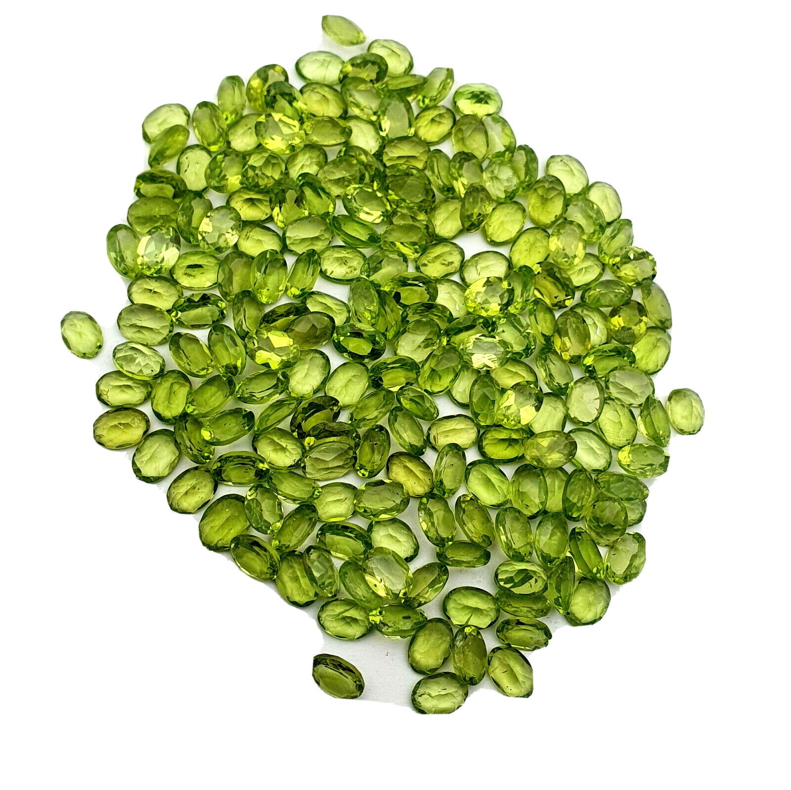 Natural Peridot Oval Faceted Loose Gemstone Lot 25 Pcs 5×7 MM 20 CT