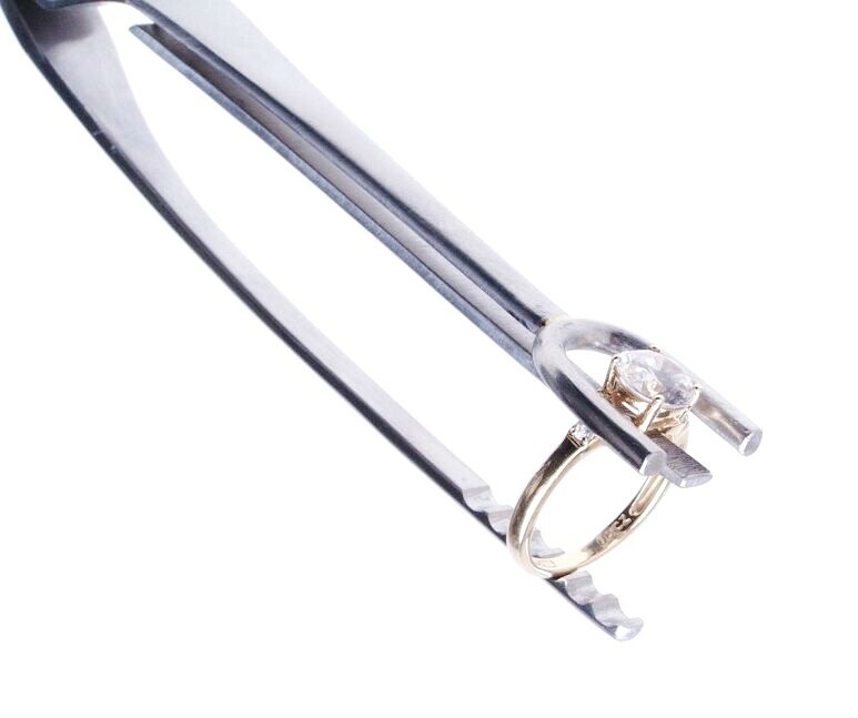 Half-Shank Tweezer Jewelry Soldering Tweezers for Rings – Stainless Steel 6-1/2”