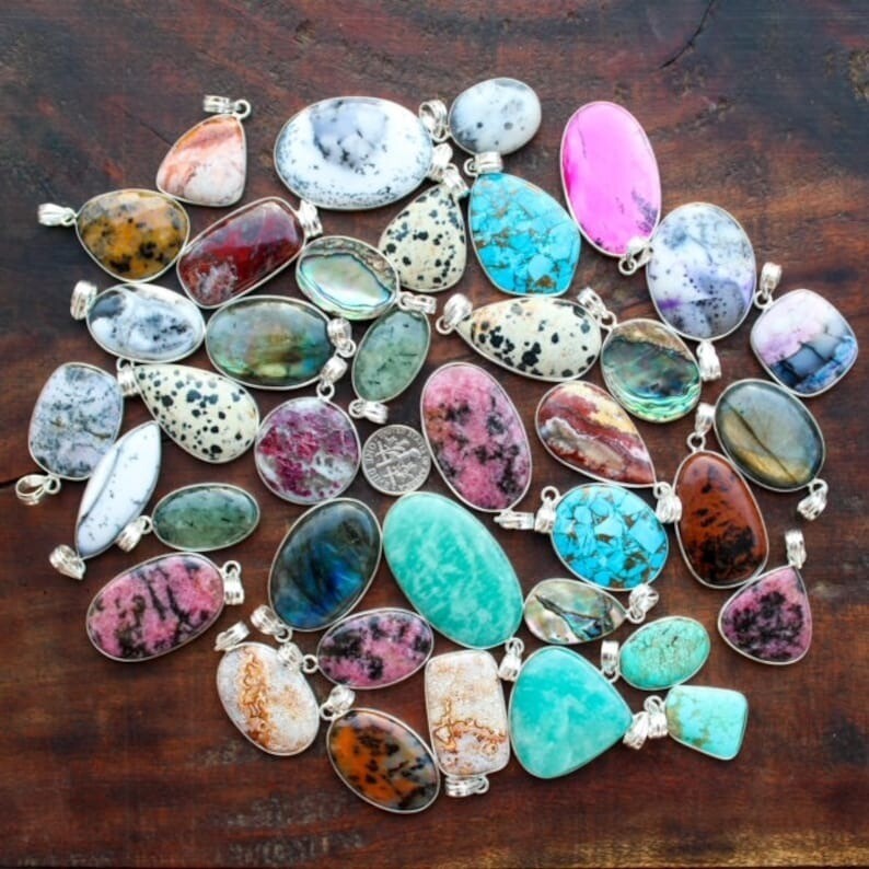Bulk Sale ! Tiger Eye & Mix Gemstone Pendant lot Jewellery Gemstone Bulk lot