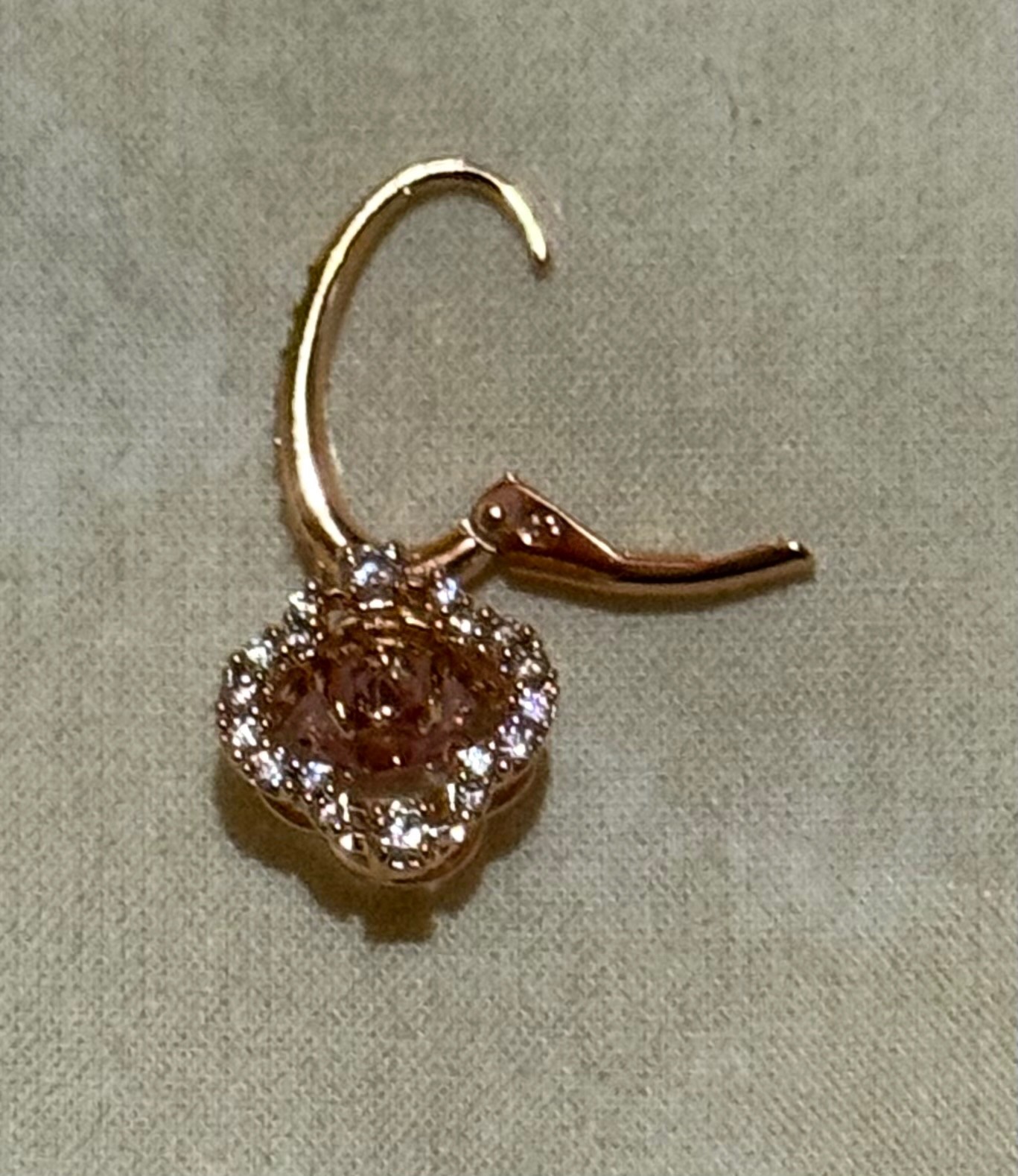 New SWAROVSKI Una Drop Earrings Clover Design with Pink Drop 18K Rose Gold