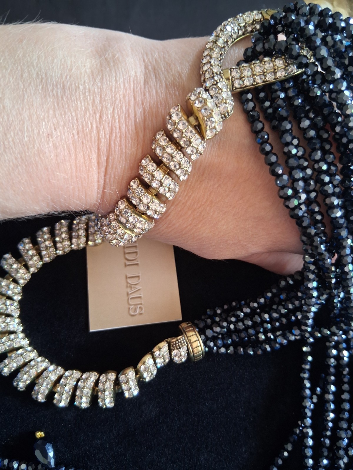 Heidi Daus modern crystal and hemitate necklace