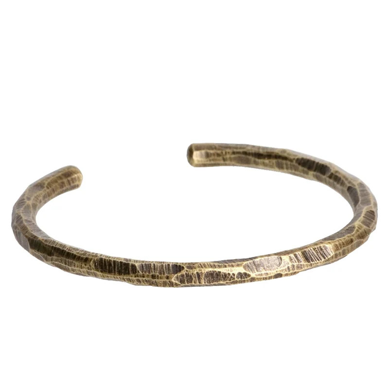 Handmade Hammered Pure Copper Cuff Bracelet Minimalist Jewelry Gift For Men Wome