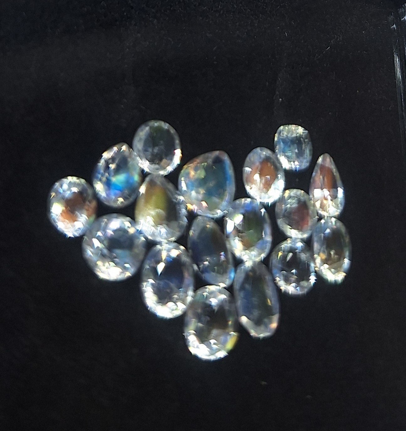 17/6.47 Cts Natural Faceted Rainbow Color Moon Stone Mix Shape Lot Gemstones