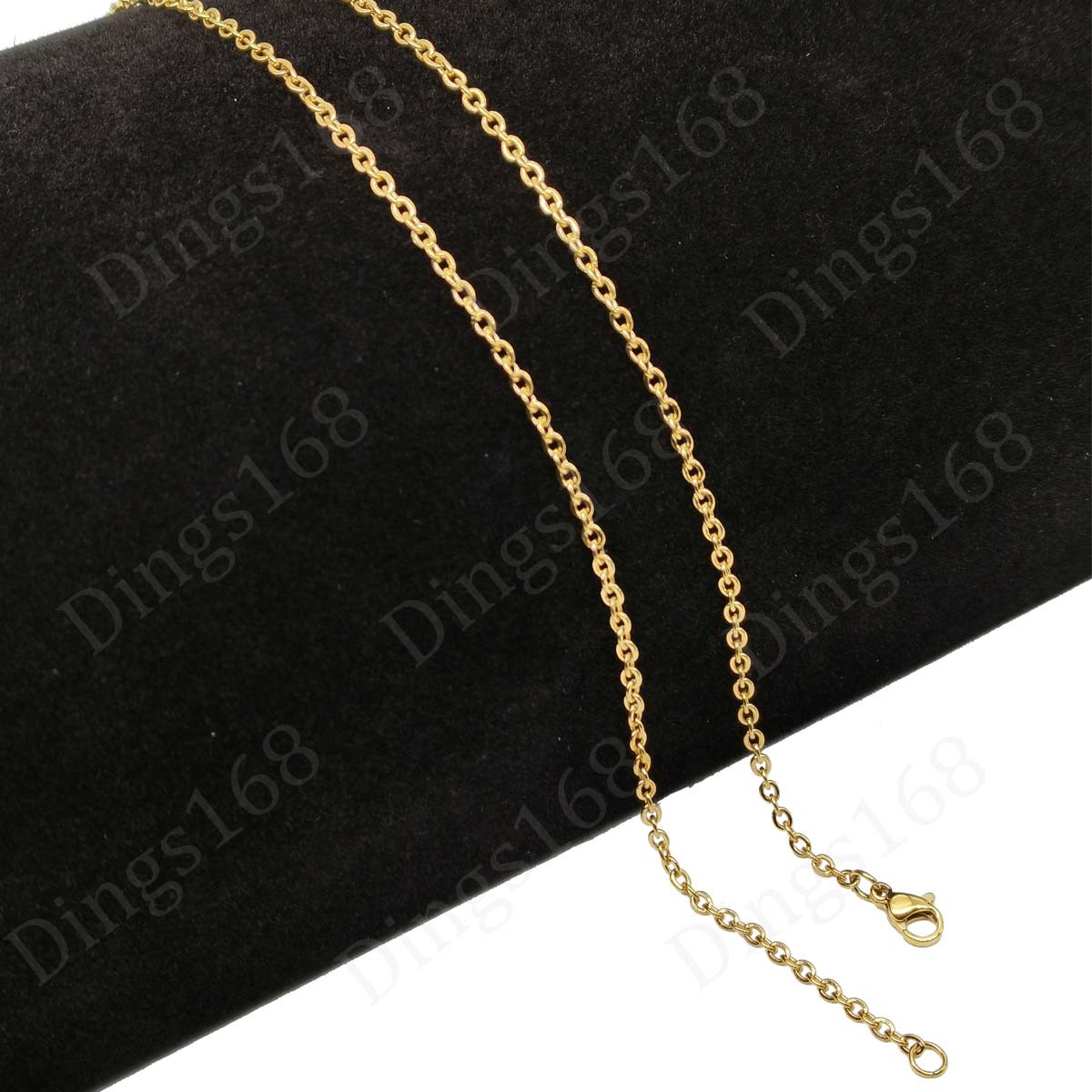18K Yellow Gold Filled HypoAllergenic 18inch 1mm thin Cable Chain Necklace H146G