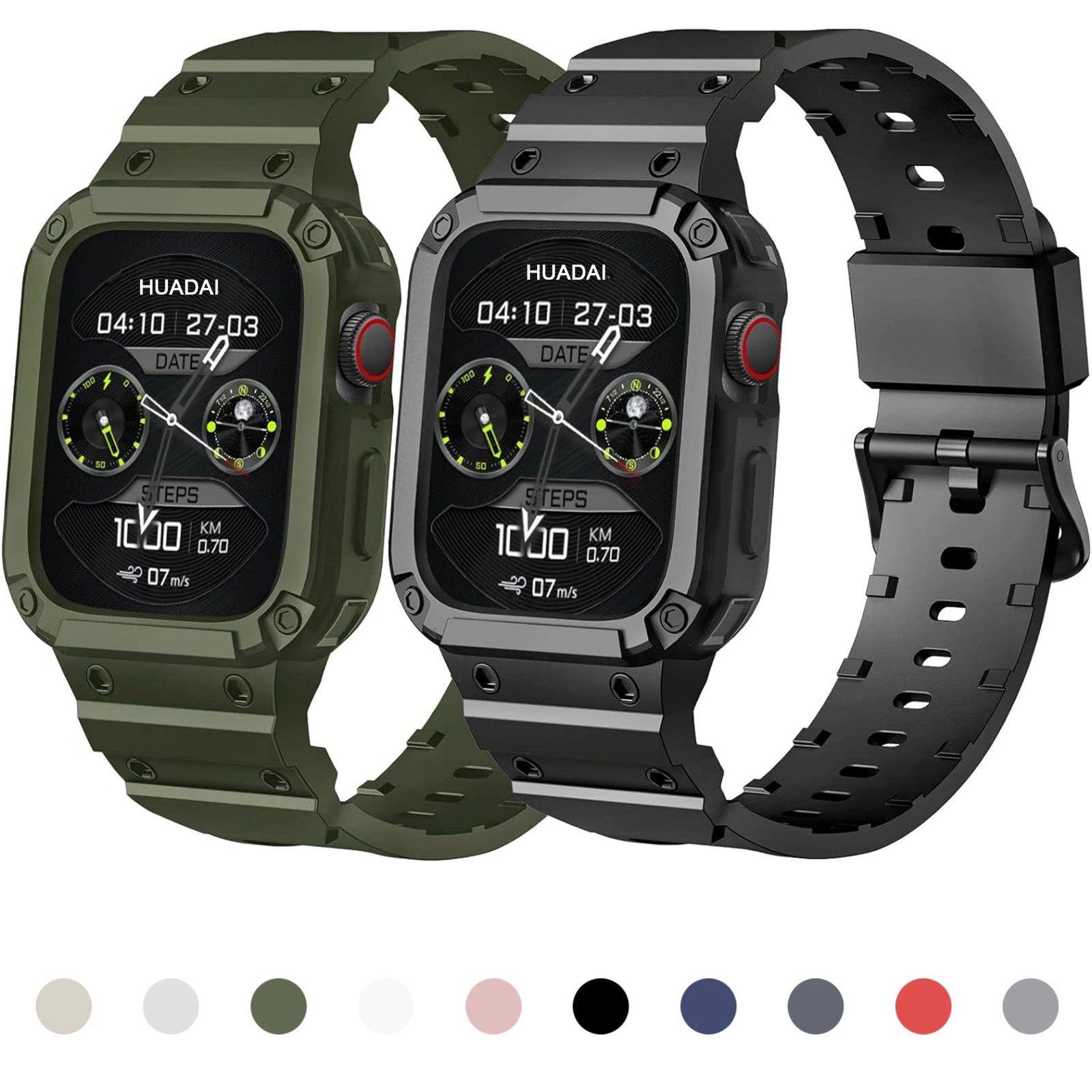 Rugged Apple Watch Band Bumper Case Cover Strap Iwatch SE 9 8 7 6 5 4 3 2
