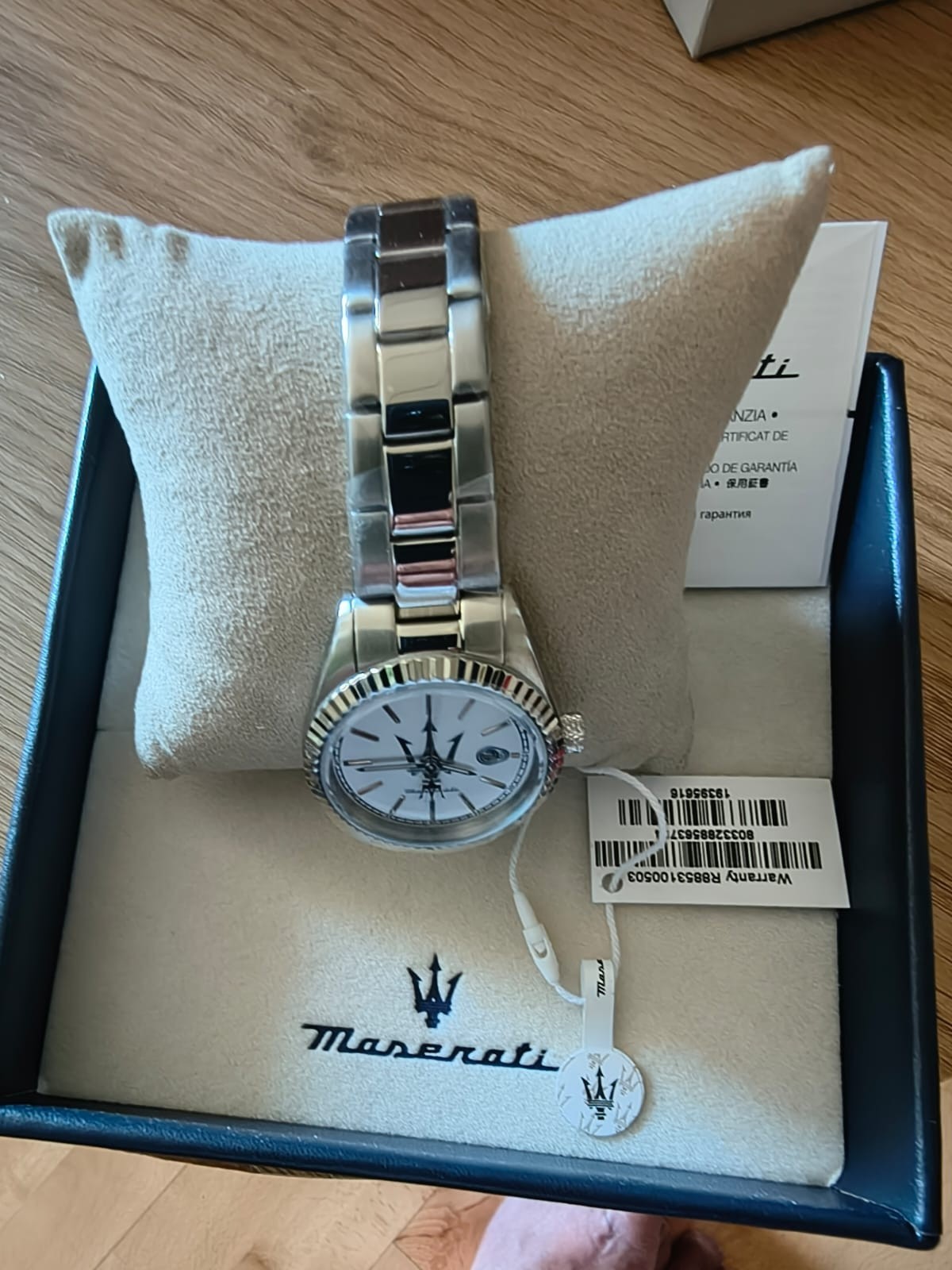 MASERATI COMPETIZIONE 31 MM 3H SILV DIAL METAL BAN