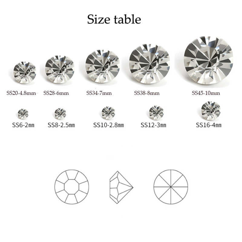 Wholesale Top Quality Czech Glass Crystal Rhinestones Round Pointed Foiled Back
