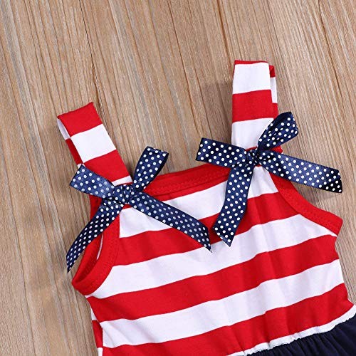 Goodplayer Toddler Kids Baby Girls 4th of July Outfit Straps 12-18 Months Red