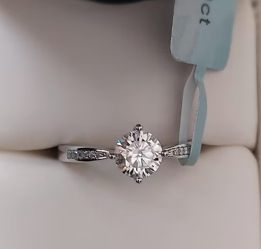 3.5Ct Round Simulated Diamond SolitaryEngagement Band Ring14k Gold Plated Silver