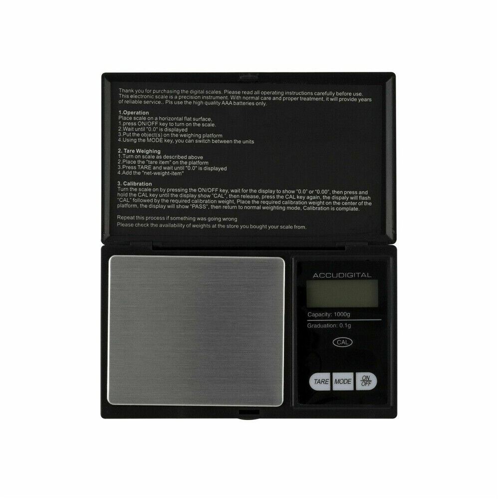 Digital Scale 1000g x 0.1g Jewelry Gram Silver Gold Coin Pocket Size Herb Grain