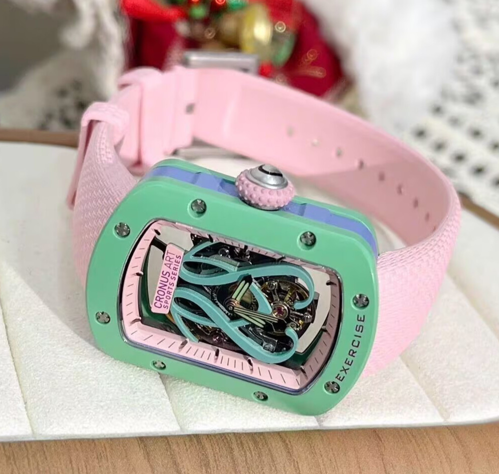 CRONUSART Women Automatic Watch 29mm Rectangle Ladies Mechanical Wristwatch