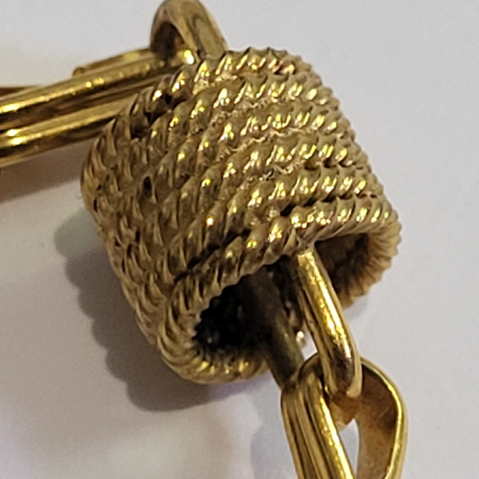 Vintage 12K Yellow Gold Filled Coiled Rope Link Bracelet Signed A&Z 7.5″ Long