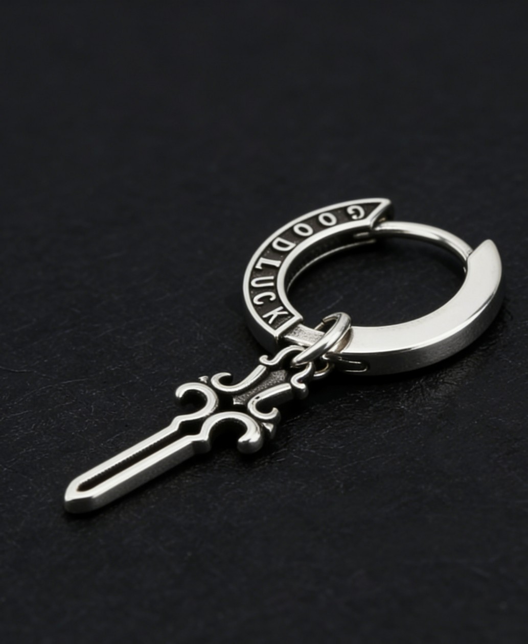 (1pc) Fashion Silver Plated Alloy 3D Good Luck Sword Alloy Men’s Dangle Earring