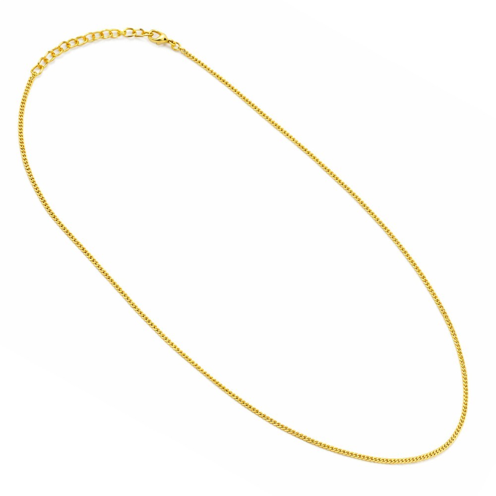 18K Gold Plated Curb Chain Necklace for Men & Women TGC1001_A