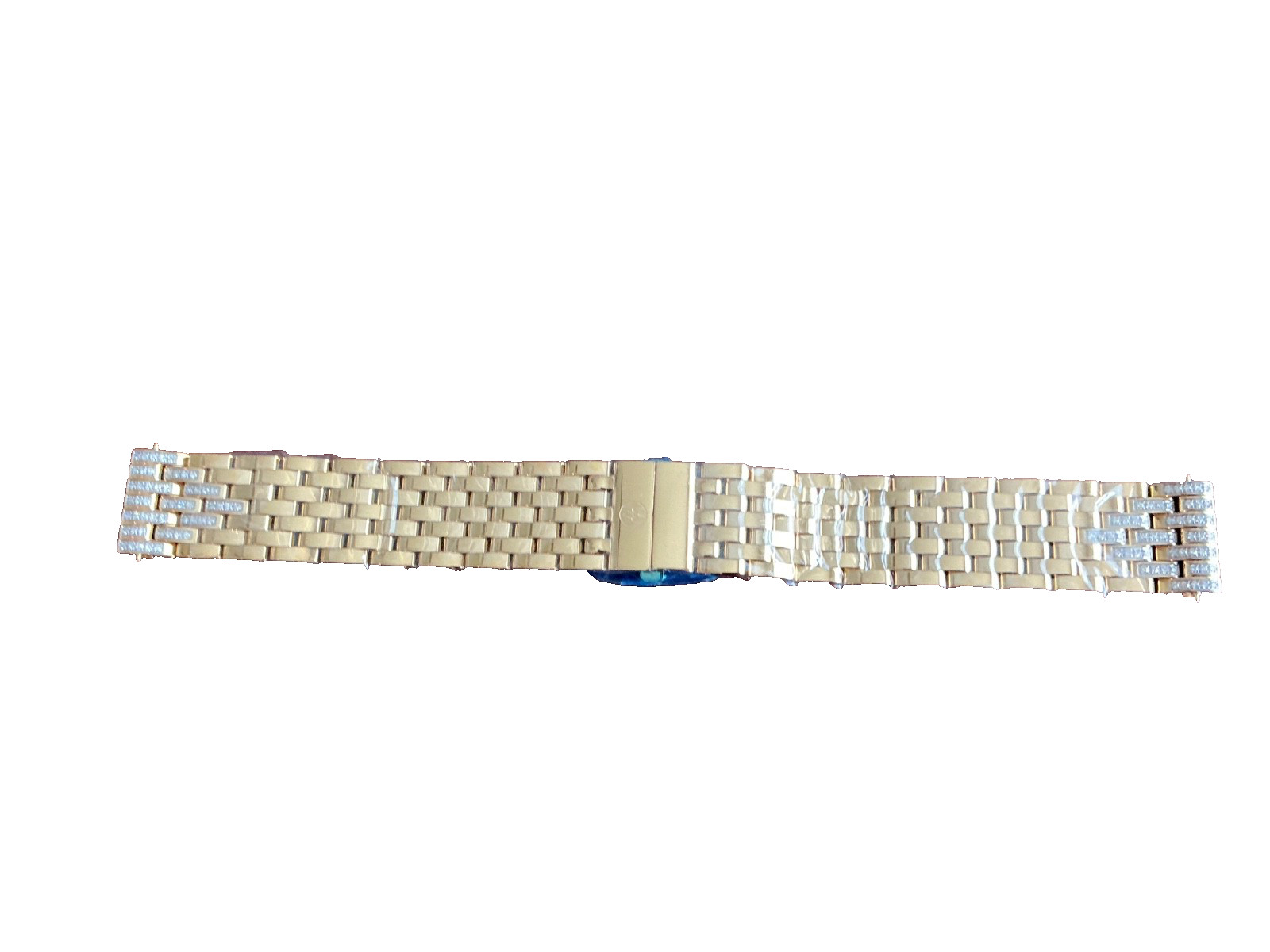 New Michele Deco 18mm 18k Gold Plt Diamond Tappered Watch Bracelet – $2400 Rare