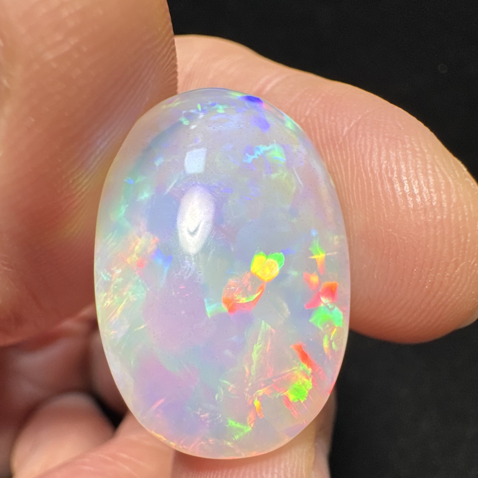 Oval Polished Opal Cabochon Loose Gemstone Multicolor Opalescence 1pc