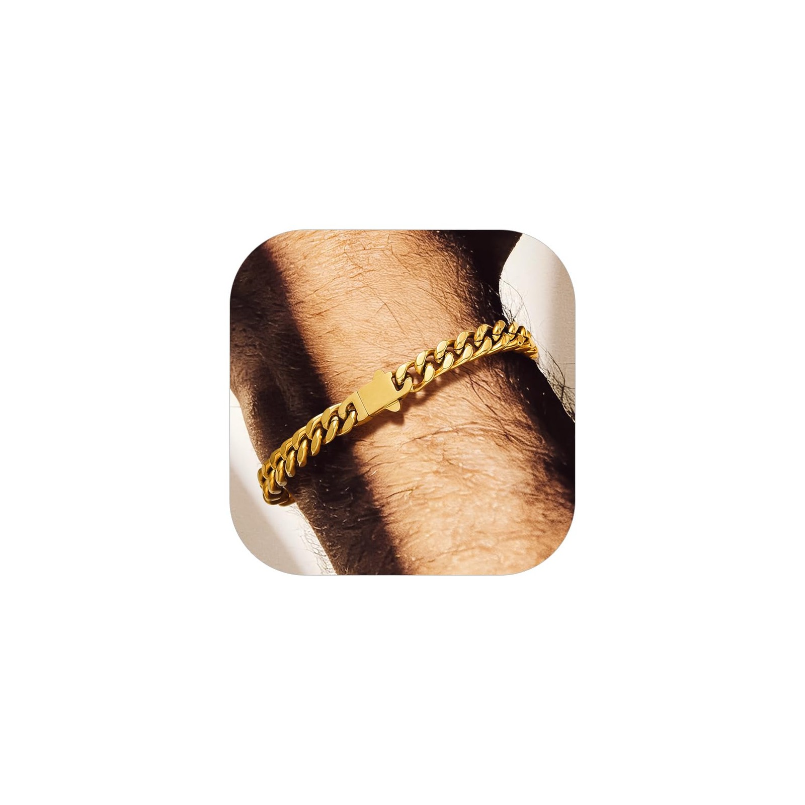 Men’s Miami Cuban Link Bracelet 7mm Gold Plated Stainless 9in