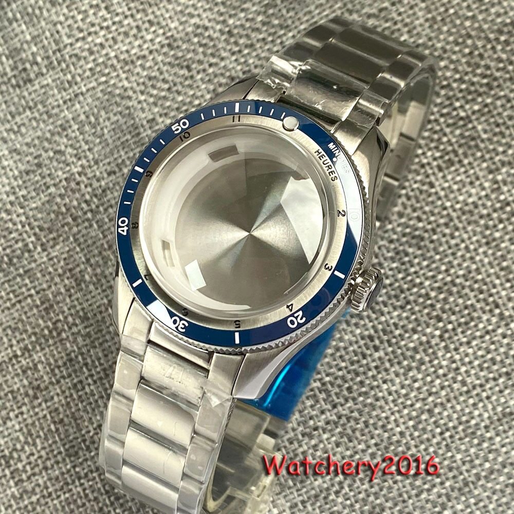 40mm Double Bow Sapphire Glass 20Bar Watch Case For NH35 NH36 ETA 2824 PT5000