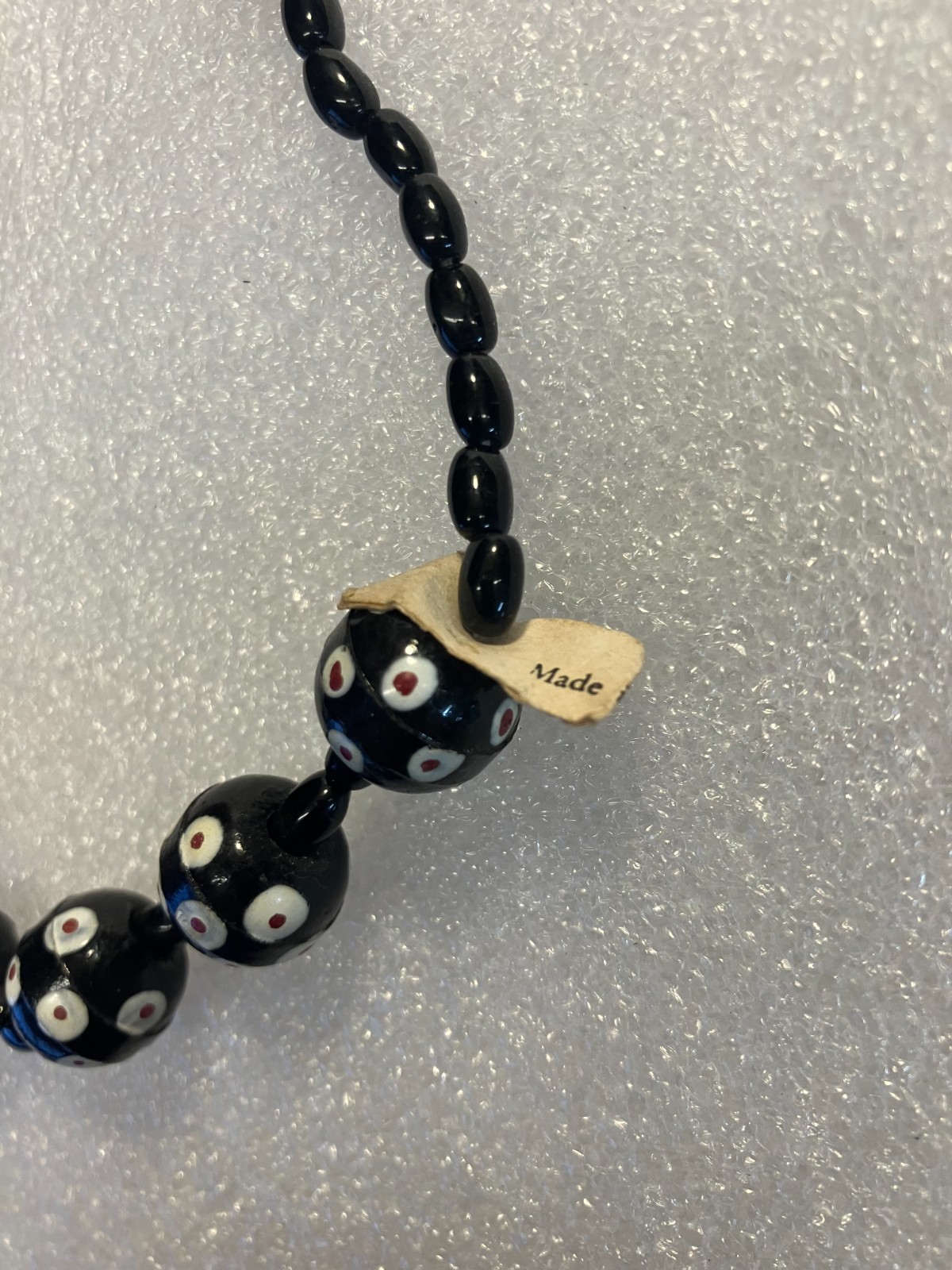 Vintage Czech Glass Polka Dot Bead Necklace