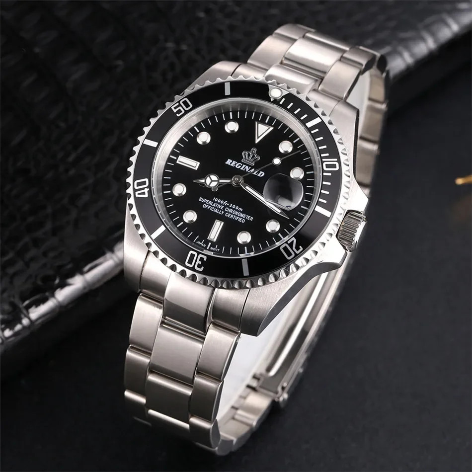 Men’s Sport Watch Rotatable Bezel GMT Sapphire Date Stainless Steel reloj hombre
