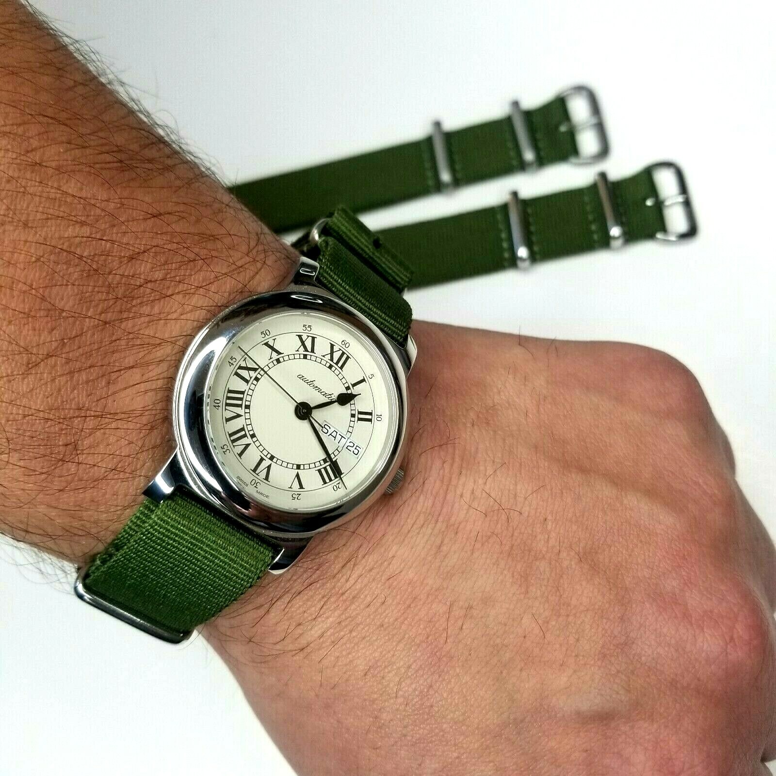 18mm Green NATO G10 strap Ballistic nylon military Mil Spec MoD watch band USA