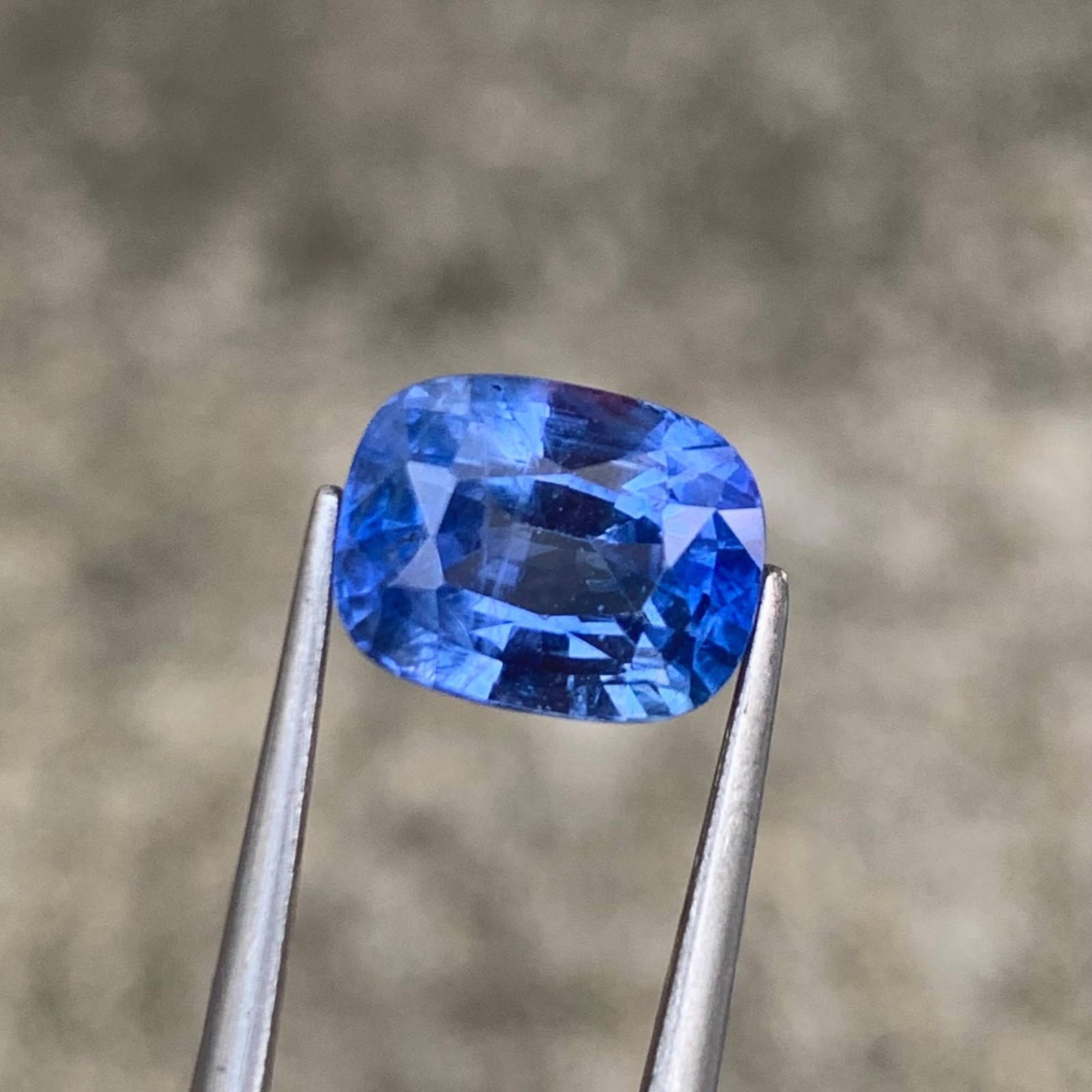 3.98 Carats Natural Cornflower Blue Sapphire Cushion Cut From Srilanka