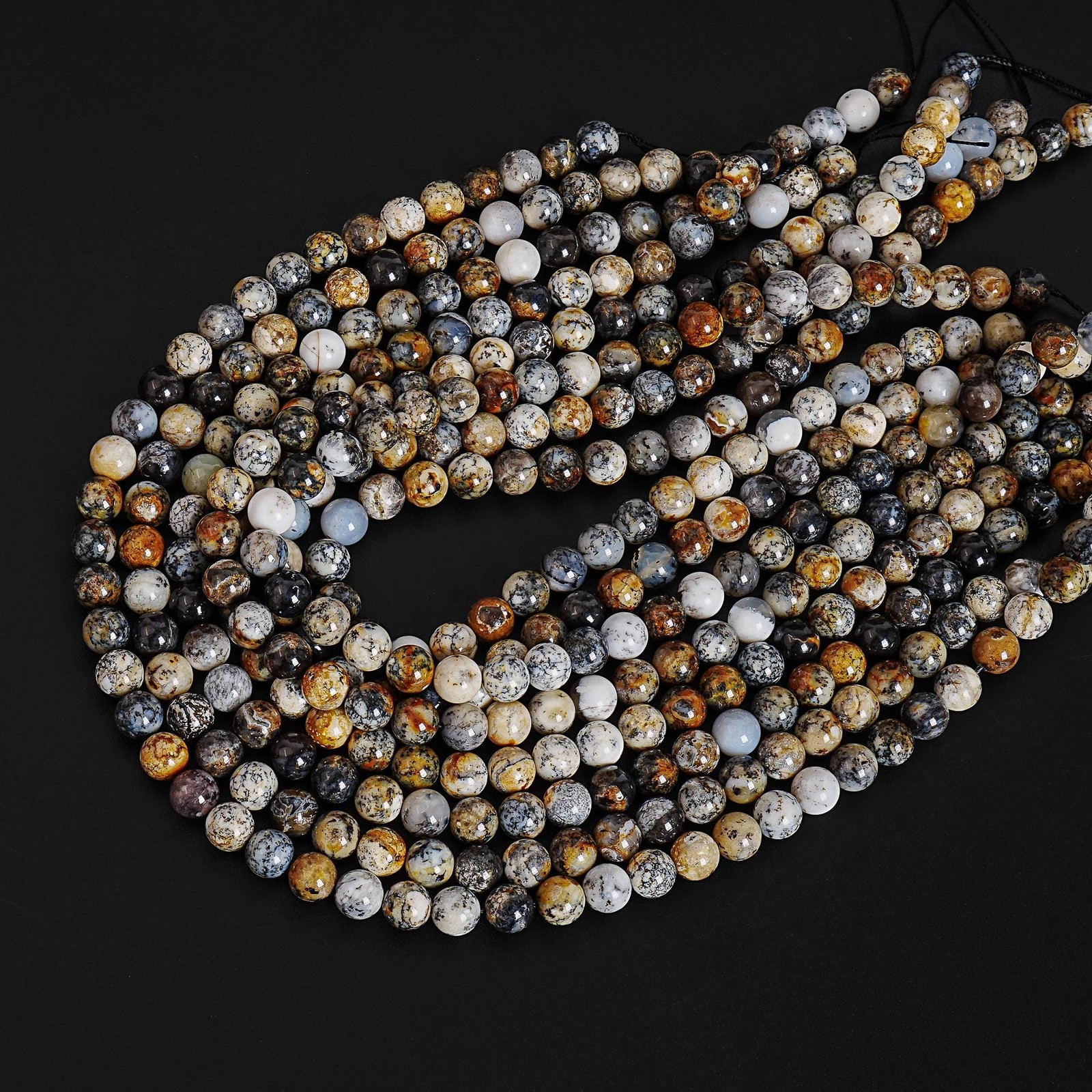 Natural Multicolor Ocean Jasper Beads AA Round Gemstone Loose Bead 6MM 8MM