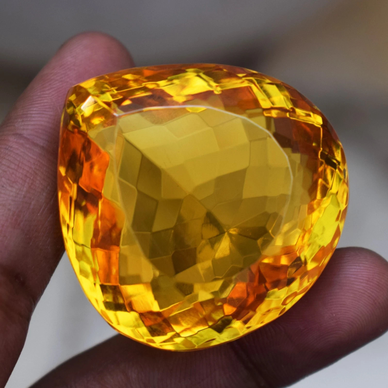 308.95 Carat Huge Yellow Orange Citrine Pear Cut Certified Loose Gemstone