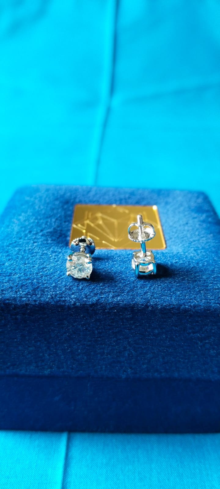 1.75 Ct Round Cut Diamond Stud Earrings 14K White Gold Natural Mined screwback