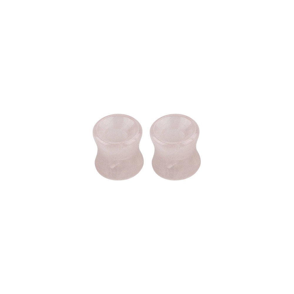 2G to 13/16″ Rose Quartz Stone Double Flare Ear Tunnels Gauges Sold as a Pair