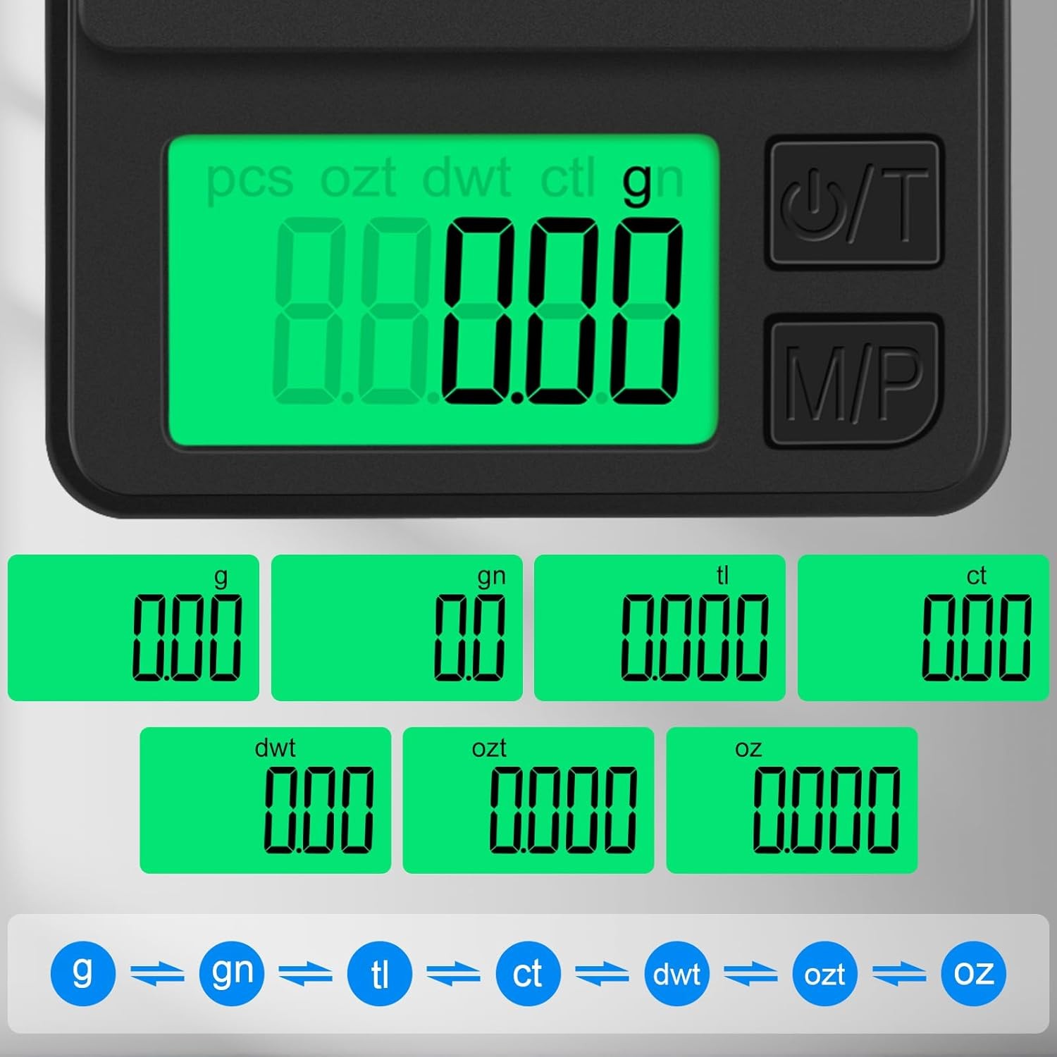 Pocket Scale 1000g 0.01g Digital Gram Jewelry Scale Protective Cover 7 Units LCD