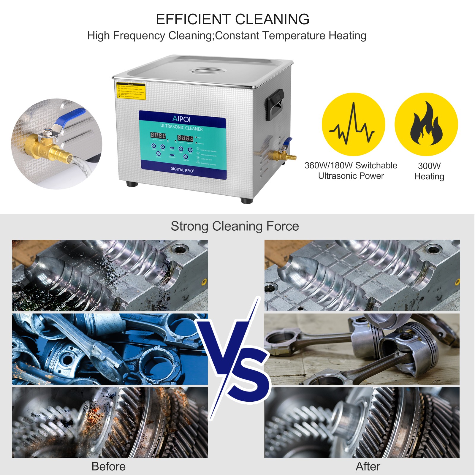 15L Ultrasonic Cleaner Heater Timer Basket Digital Sonic Heating Machine