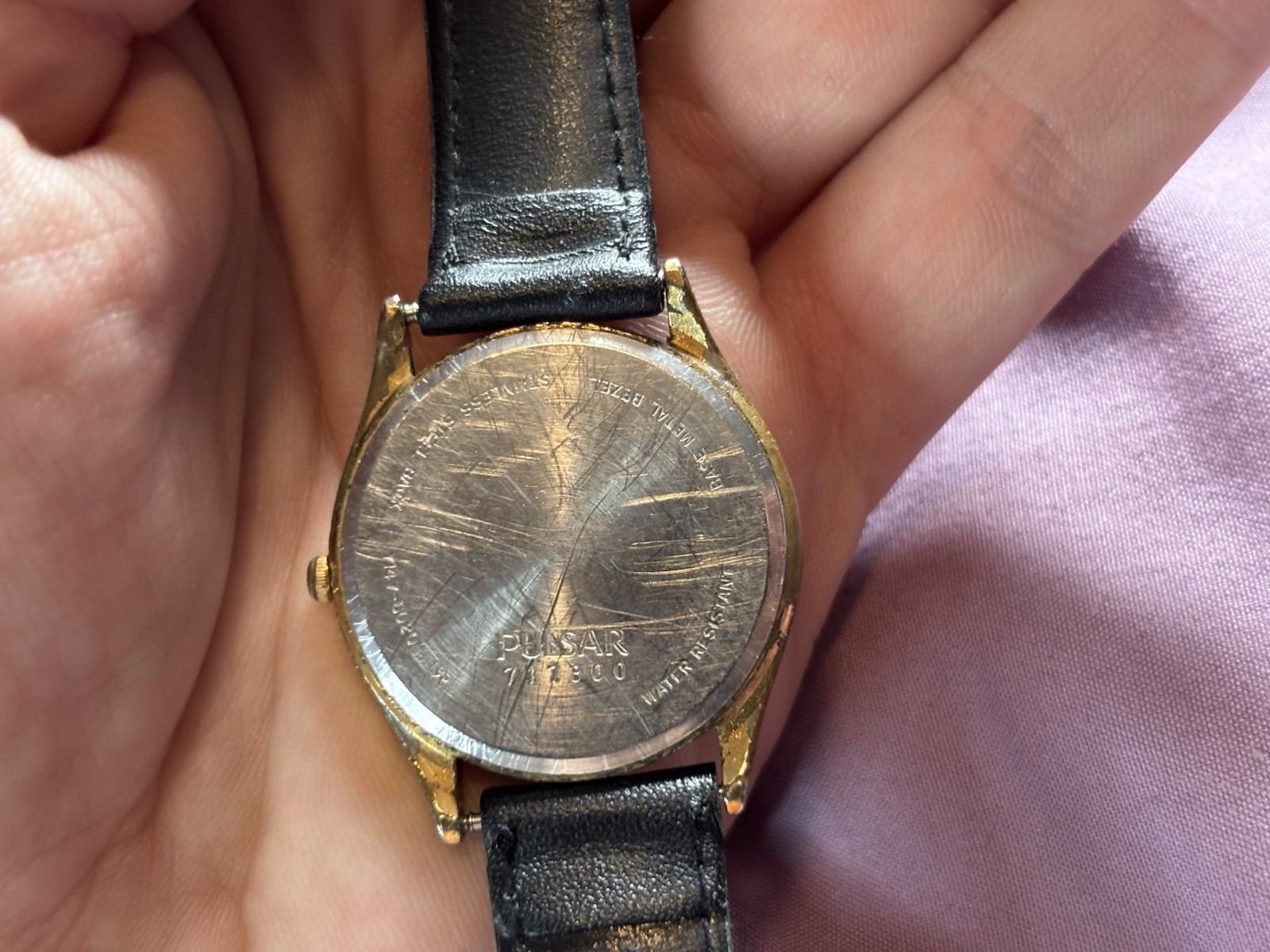 Vintage Pulsar Watch Mens 717300 Japan Y147-6020 For Parts Not Working As Is
