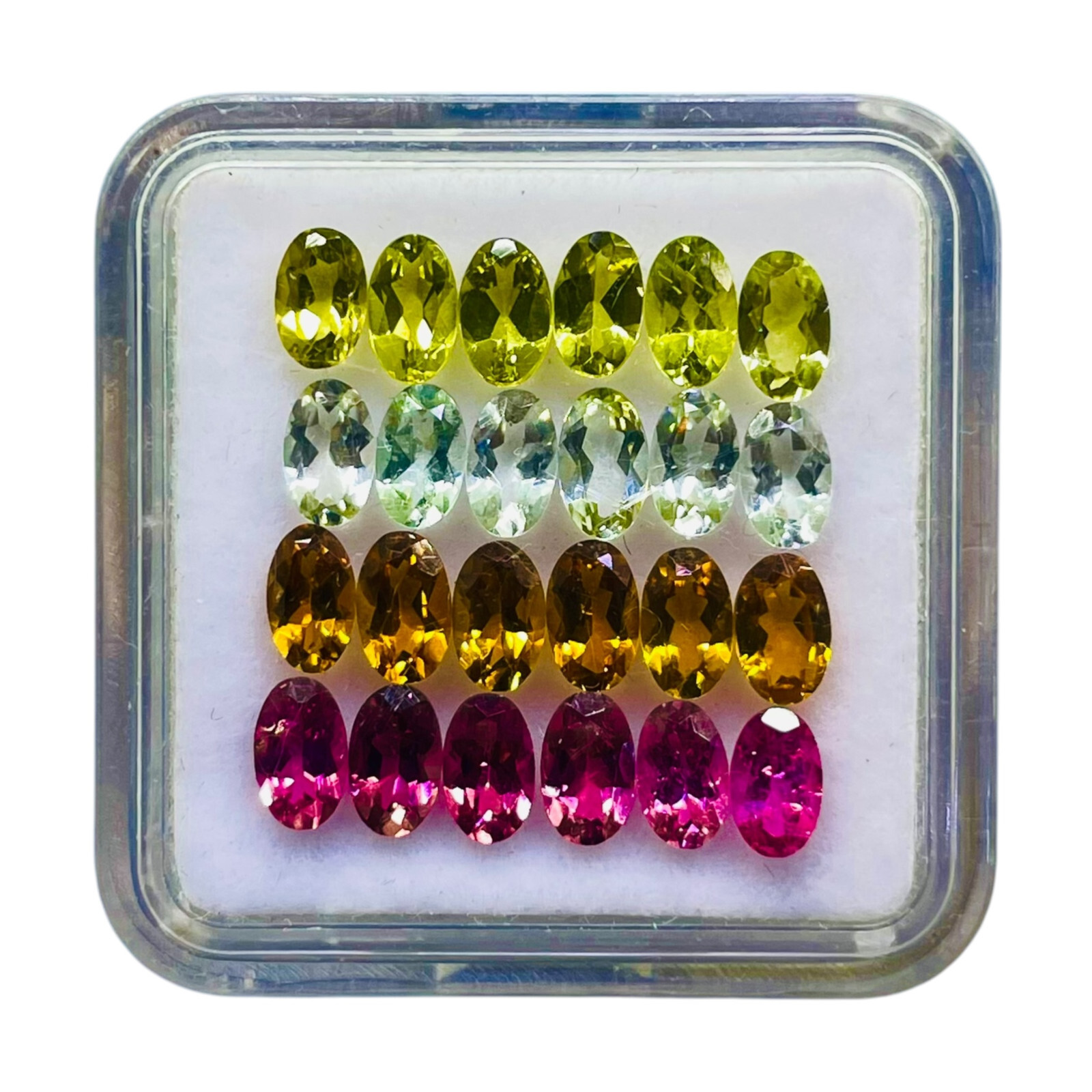 VVS 24 Pcs Natural Multi Tourmaline 5x3mm Oval Cut Loose Untreated Gemstones