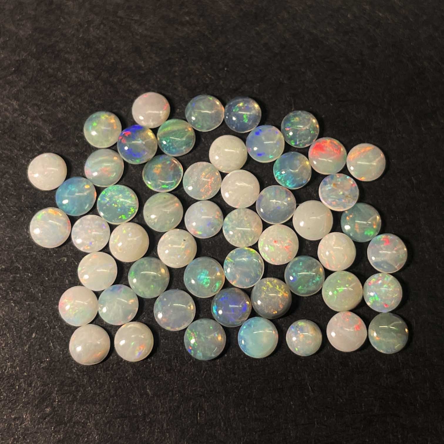 Natural Australian Opal Round Cabochon Loose Gemstone Lot 3 MM 100 Pcs